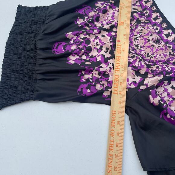 Y2K 00s Vtg Floral Festival Whimsigoth Asymmetrical Rampage One Shoulder Top XS - Picture 10 of 12